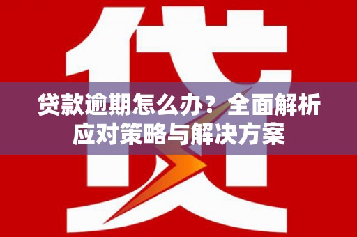鄱阳贷款逾期怎么办？全面解析应对策略与解决方案