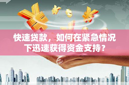 岱岳快速贷款，如何在紧急情况下迅速获得资金支持？