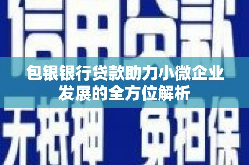 厦门包银银行贷款助力小微企业发展的全方位解析 厦门包银银行贷款助力小微企业发展的全方位解析