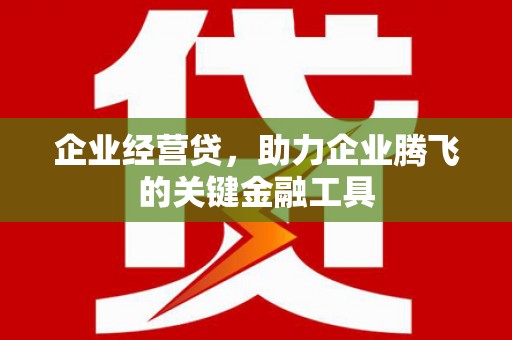 务川企业经营贷，助力企业腾飞的关键金融工具