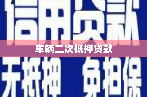 普格车辆二次抵押贷款