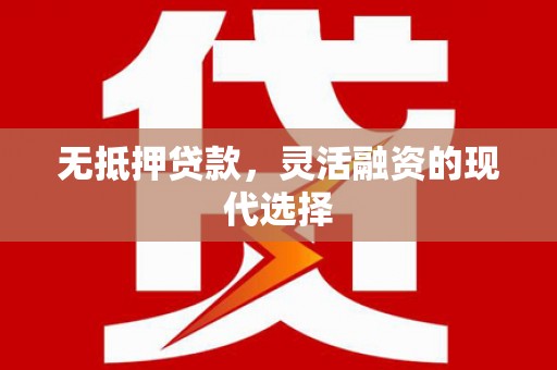 大邑无抵押贷款，灵活融资的现代选择