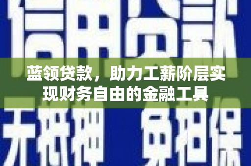 巴音郭楞蒙古蓝领贷款，助力工薪阶层实现财务自由的金融工具
