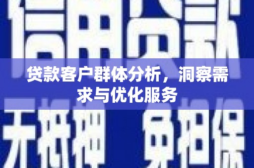 怀化贷款客户群体分析，洞察需求与优化服务